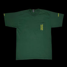 Load image into Gallery viewer, 90s chrome hearts green yellow scroll logo tee
