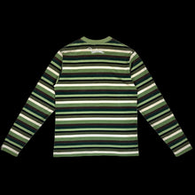 Load image into Gallery viewer, 2005 bape // kaws border stripe bendy college logo tee green