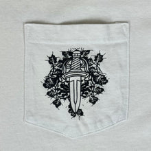 Load image into Gallery viewer, 2000s chrome hearts dagger pocket neck logo tee white