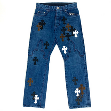 Load image into Gallery viewer, 2022 chrome hearts denim jeans fleur knee