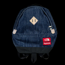 Load image into Gallery viewer, 2015 supreme // north face denim daypack backpack