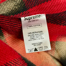 Load image into Gallery viewer, 2013 supreme bleached buffalo plaid flannel red