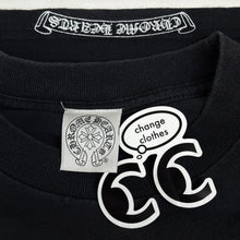 Load image into Gallery viewer, 1999 chrome hearts scroll logo tee black