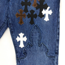 Load image into Gallery viewer, 2022 chrome hearts denim jeans fleur knee