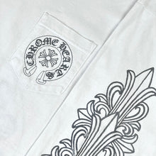 Load image into Gallery viewer, 2000s chrome hearts las vegas grey horseshoe floral l/s white