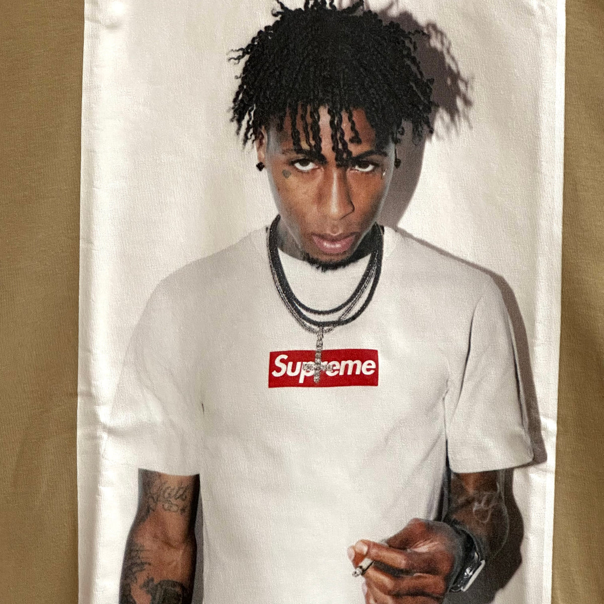 2023 supreme nba youngboy tee khaki – change clothes