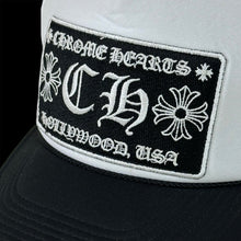 Load image into Gallery viewer, 90s chrome hearts hollywood trucker hat white dome