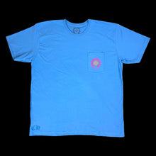 Load image into Gallery viewer, chrome hearts art basel miami horseshoe tee light blue