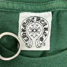 Load image into Gallery viewer, 90s chrome hearts green yellow scroll logo tee