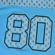 Load image into Gallery viewer, 2018 supreme monogram football top light blue