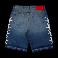 Load image into Gallery viewer, 2025 spider web stone denim shorts