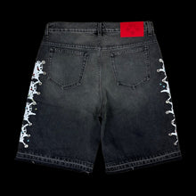 Load image into Gallery viewer, 2025 spider web stone denim shorts