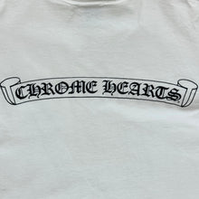 Load image into Gallery viewer, early 2000s chrome hearts dagger pocket neck logo tee white