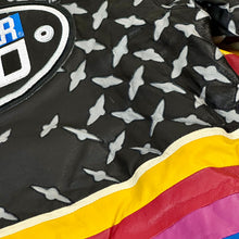 Load image into Gallery viewer, 2000 jeff hamilton nascar leather jacket blue diamond plate