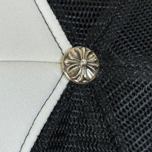 Load image into Gallery viewer, 90s chrome hearts fuck trucker hat white dome