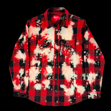 Load image into Gallery viewer, 2013 supreme bleached buffalo plaid flannel red