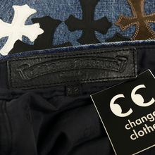 Load image into Gallery viewer, 2022 chrome hearts denim jeans fleur knee