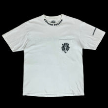 Load image into Gallery viewer, early 2000s chrome hearts dagger pocket neck logo tee white