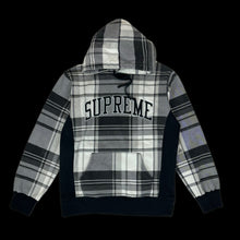 Load image into Gallery viewer, 2014 supreme plaid arc logo hoodie