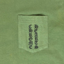 Load image into Gallery viewer, early 2000s chrome hearts scroll logo tee olive