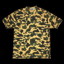 Load image into Gallery viewer, 2000s bape yellow 1st camo polo shirt