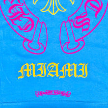 Load image into Gallery viewer, chrome hearts art basel miami horseshoe tee light blue