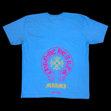 Load image into Gallery viewer, chrome hearts art basel miami horseshoe tee light blue