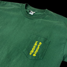 Load image into Gallery viewer, 90s chrome hearts green yellow scroll logo tee