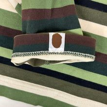 Load image into Gallery viewer, 2005 bape // kaws border stripe bendy college logo tee green