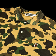 Load image into Gallery viewer, 2000s bape yellow 1st camo polo shirt