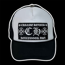 Load image into Gallery viewer, 90s chrome hearts hollywood trucker hat white dome