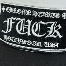Load image into Gallery viewer, 90s chrome hearts fuck trucker hat white dome