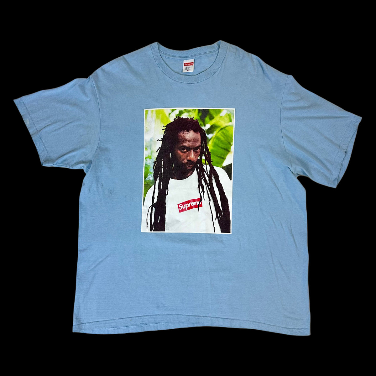 2019 supreme buju banton tee light blue – change clothes