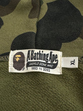 Load image into Gallery viewer, 2000s bape 1st camo green patch shark full zip