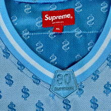 Load image into Gallery viewer, 2018 supreme monogram football top light blue