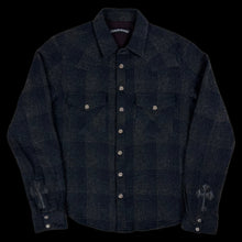 Load image into Gallery viewer, vintage chrome hearts cuff cross patch wool button down western shirt