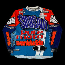 Load image into Gallery viewer, 90s sinisalo pure moto racing top blue orange