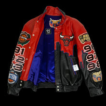 Load image into Gallery viewer, 1998 jeff hamilton chicago bulls repeat 3peat lambskin leather jacket