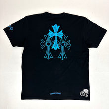 Load image into Gallery viewer, chrome hearts triple cross tee light blue