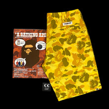 Load image into Gallery viewer, 2009 bape fire camo swim shorts