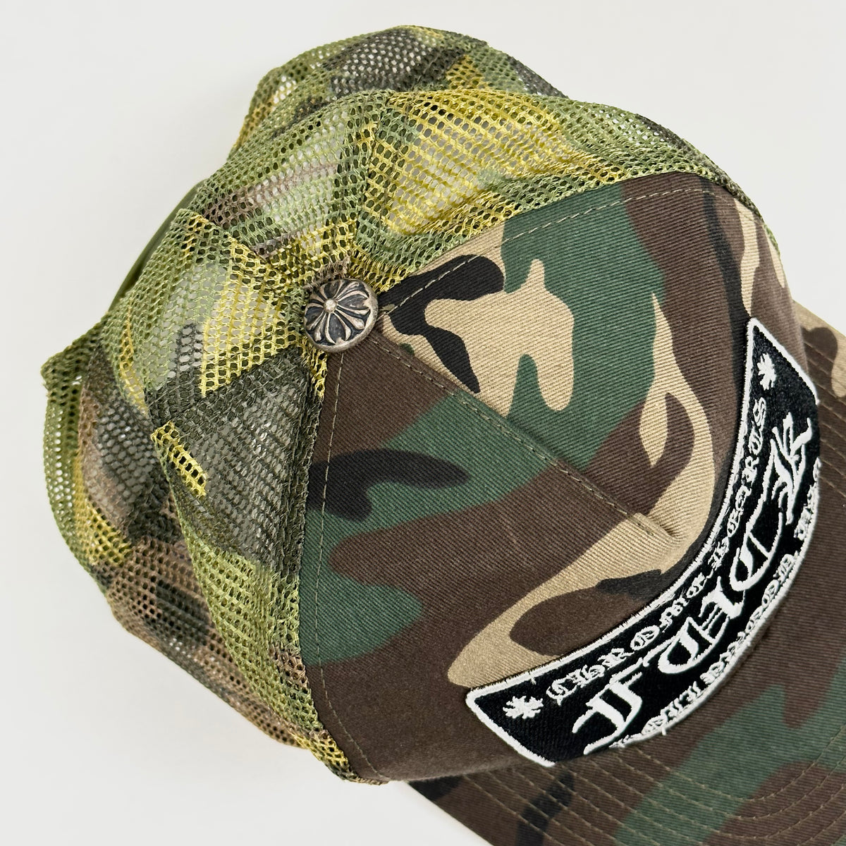 90s chrome hearts camo fuck trucker – change clothes