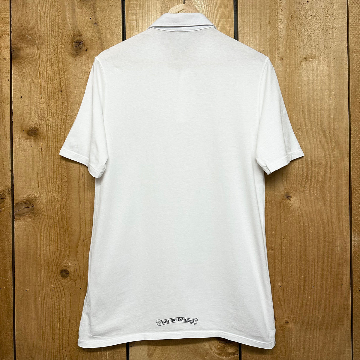 chrome hearts horseshoe logo polo w/ plus cross buttons – change