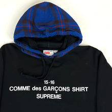 Load image into Gallery viewer, 2015 supreme // comme des garçons plaid hoodie