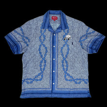 Load image into Gallery viewer, 2020 supreme mosaic silk shirt blue