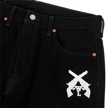 Load image into Gallery viewer, 2019 warren lotas gunslinger levi’s denim jeans black