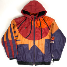 Load image into Gallery viewer, vintage starter phoenix suns starburst leather jacket zip up