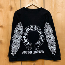 Load image into Gallery viewer, vtg chrome hearts horseshoe floral long sleeve new york