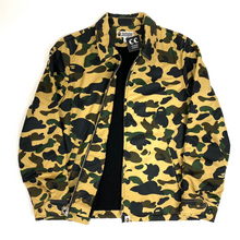 Load image into Gallery viewer, bape 1st camo yellow coaches jacket sweater lined