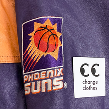 Load image into Gallery viewer, vintage starter phoenix suns starburst leather jacket zip up