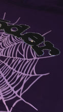 Load and play video in Gallery viewer, spider worldwide web hoodie purple rhinestone